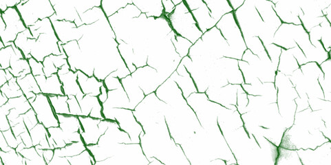 A green and white vintage vector of a cracked wall. background with cracks.  Scratched lines texture. White and green distressed grunge concrete wall pattern for graphic design. Peel paint crack.  