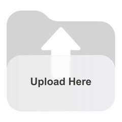 Upload Here Widget File Folder Storage Glassmorphism UI Icon Sign and Symbol Design Illustrator Png Svg	
