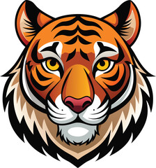 Tiger Head Vector Art Illustration. Generative AI