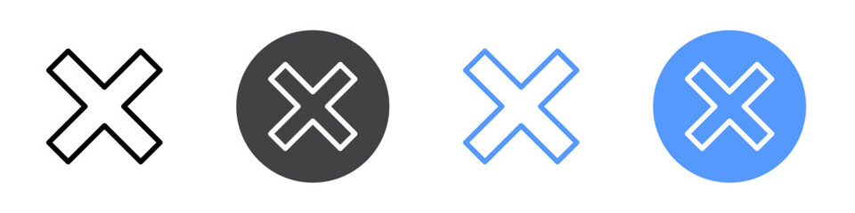 wrong icon Symbol collection thin outline set