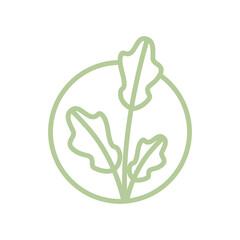 aesthetic leaf circle line minimalist logo design