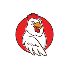 rooster mascot cartoon logo design vector
