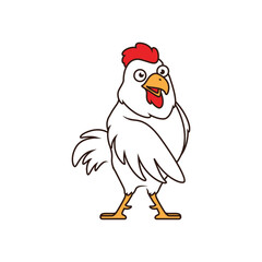 rooster mascot cartoon logo design vector