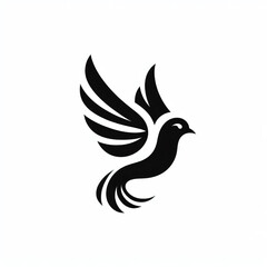 Fototapeta premium black and white bird logo illustration