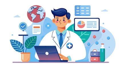 Fototapeta premium Technology allows patients to explore high-quality healthcare options globally, offering a more informed and connected experience.