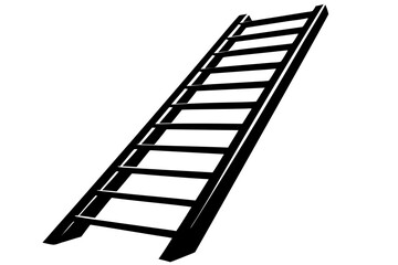 
ladder silhouette, metal ladder vector