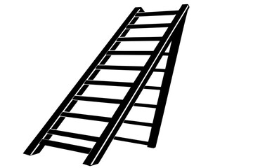 Ladder silhouette vector illustration, Ladder vector logo. ladder Flat icon
