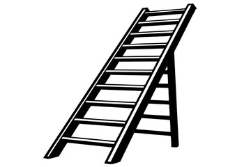 Ladder silhouette vector illustration, Ladder vector logo. ladder Flat icon
