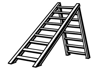 Ladder silhouette vector illustration, Ladder vector logo. ladder Flat icon
