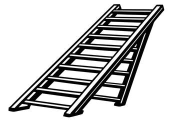 Ladder silhouette vector illustration, Ladder vector logo. ladder Flat icon
