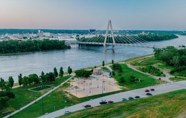 Chistopher S. Bond Bridge over the Missouri River, Kansas City, Missouri, United States Of America.