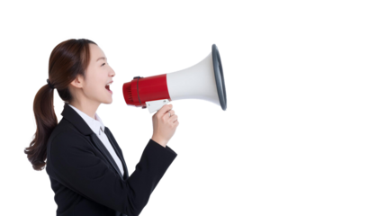 businesswoman with megaphone
