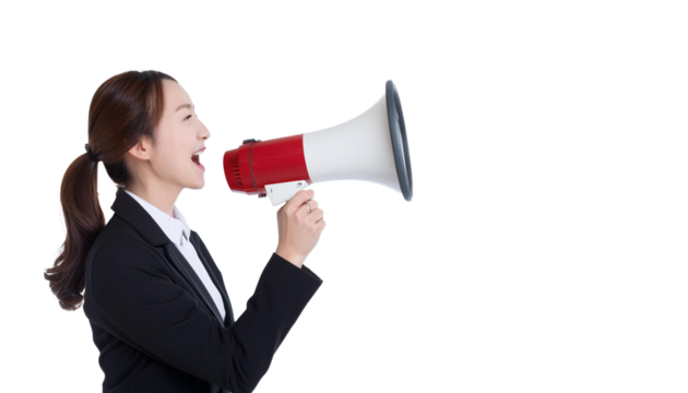 businesswoman with megaphone