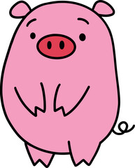 Cute piggy cartoon character