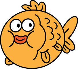 Cute gold fish cartoon character