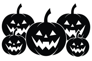 scary jack o lantern pumpkins with different vector illustration  