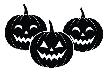 scary jack o lantern pumpkins with different vector illustration  