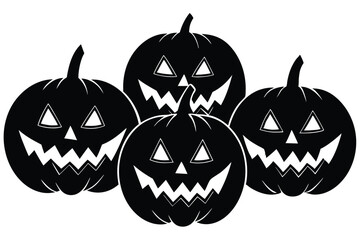 scary jack o lantern pumpkins with different vector illustration  