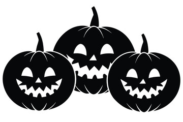 scary jack o lantern pumpkins with different vector illustration  