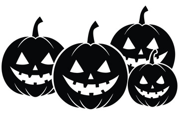 scary jack o lantern pumpkins with different vector illustration  