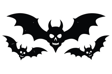 Halloween  set on a white background silhouette vector illustration