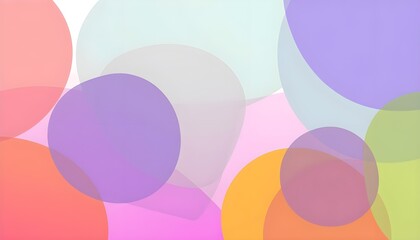 Obraz premium A background with overlapping, translucent shapes in a spectrum of bright, contrasting colors, creating an engaging abstract design. Multiple variations available 