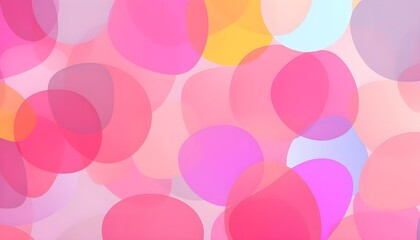 A background with overlapping, translucent shapes in a spectrum of bright, contrasting colors, creating an engaging abstract design. Multiple variations available 