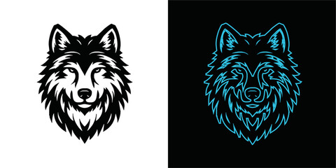 wolf mascot design of the head of arctic wolf. Vector wolf's head as a design element	