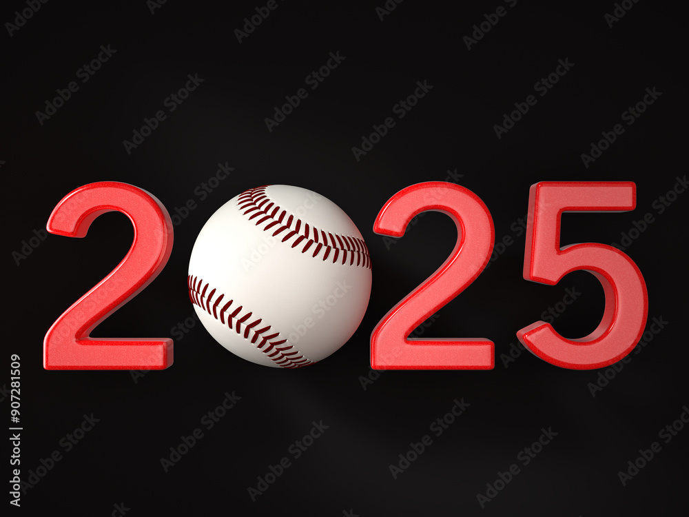 Wall mural Baseball ball new year