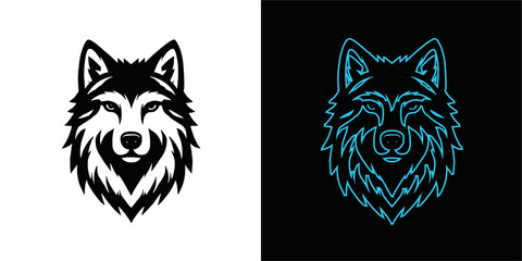 wolf mascot design of the head of arctic wolf. Vector wolf's head as a design element	