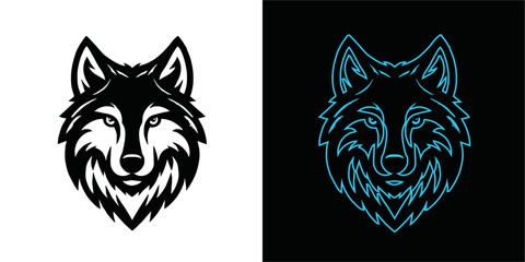 wolf mascot design of the head of arctic wolf. Vector wolf's head as a design element	