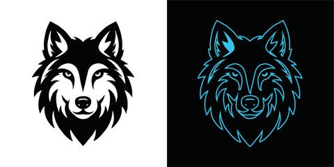 wolf mascot design of the head of arctic wolf. Vector wolf's head as a design element	