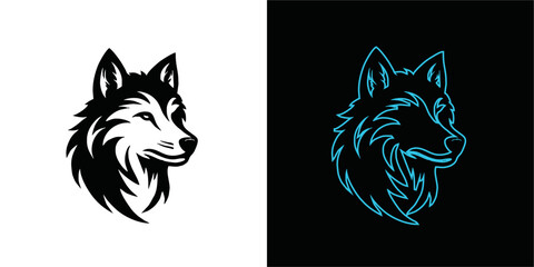 wolf mascot design of the head of arctic wolf. Vector wolf's head as a design element	