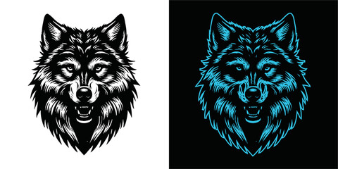 wolf mascot design of the head of arctic wolf. Vector wolf's head as a design element  © Avra
