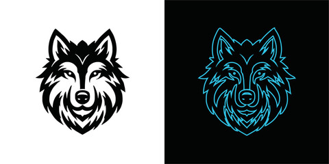 wolf mascot design of the head of arctic wolf. Vector wolf's head as a design element	