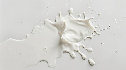 A splash of milk on a white surface