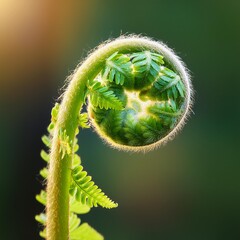 The fern branch with a curl.