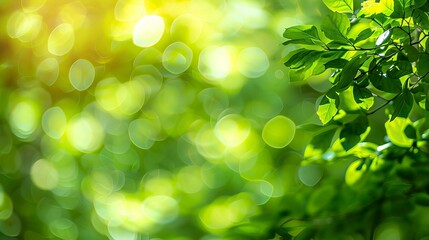 Green bokeh background from nature forest out of focus