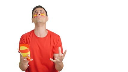 Spanish supporter during an exciting march that is ultimately lost