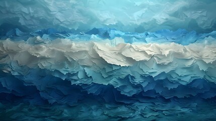 Obraz premium A digital art piece featuring deep blue waves, creating an abstract background