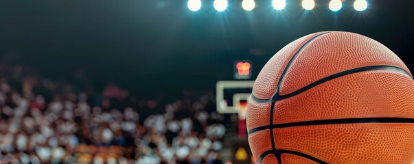 basketball in action, capturing the excitement and energy of a vibrant game atmosphere.