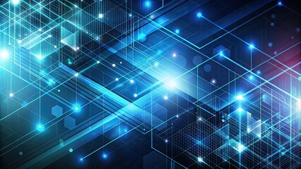 Obraz premium Abstract technology background with digital lines and geometric shapes, technology, background, abstract, digital