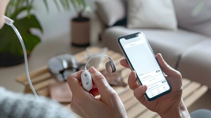 Hearing Aid Connected to Smartphone for Customized Settings and Assistance