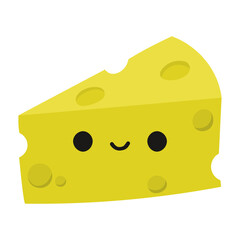 Cute piece of cheese cartoon illustration