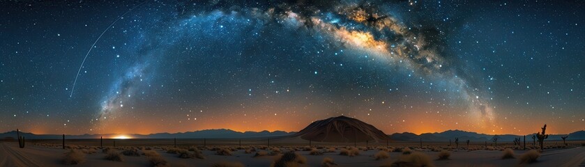 Fototapeta premium A beautiful night sky with a large milky way