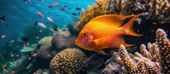 Orange Fish in Coral Reef