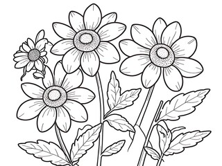 Creative Flower Outline Vector Art