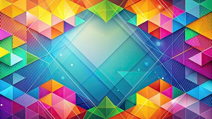 Obraz premium Abstract background with colorful geometric shapes and lines, abstract, background, geometric, shapes, lines, colorful