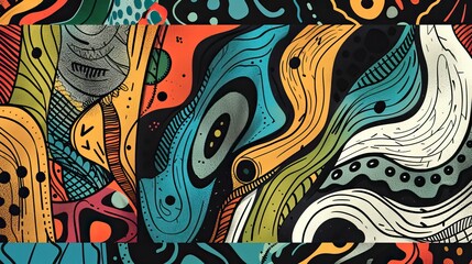 Hand drawn abstract doodle background