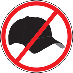 No cap allowed warning sign notice vector.eps